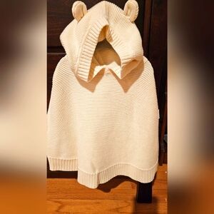 Baby Gap Hooded Cream Poncho Size 4